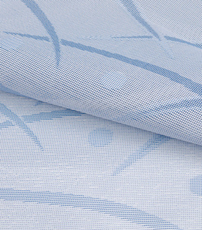 お仕立済み】紗八寸名古屋帯（つゆ芝柄×ブルー系） 0011-01104-A-Y