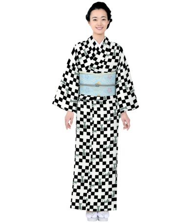 ☆ 長襦袢 単衣 格子に可愛らしい猫柄 遠州鼠色 J-261 長襦袢 単衣 格子に可愛らしい猫柄 遠州鼠色 J-261 着物