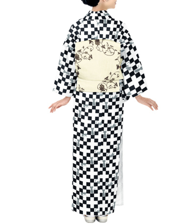 トールサイズ　モダンで上品な市松格子柄紋紗　裄70.1㎝1F畳紙 TKスマート手さげ袋モダン市松 |おそうじのことならアズマ