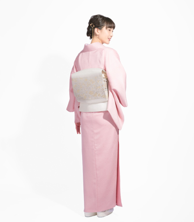 お仕立付き・単衣】東レ シルック 両面染 色無地 華格子（シェル