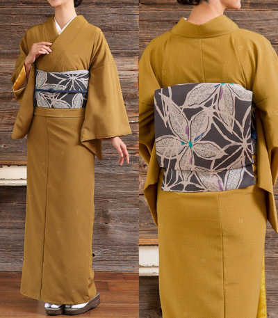 【美品✨】東レシルック　さんび　洗える着物　江戸小紋　焦茶色　小桜柄　袷　F5 美品✨】東レシルック さんび 洗える着物 江戸小紋 焦茶色 小桜柄 袷