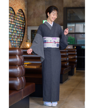 ♪現在は販売終了♪ IKS COLLECTION ダンガリーデニム 単衣着物 デニム着物 ダンガリーデニム 全5色 薄手 青 黒 水色 ピンク