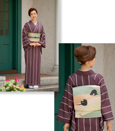 お仕立済み】都粋オリジナル 正絹 京袋帯（三年峠：柳染） 0018-00102