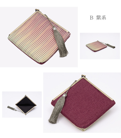 値下げ　新品未使用　文庫屋大関♡ハートや星　カラフル模様のがま口 文庫屋 大関】小さめのお財布 天溝がま口 むかい鶴【皮革工芸品