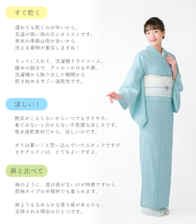お仕立付き・単衣】【都粋オリジナル】東レ セオα おめかし江戸