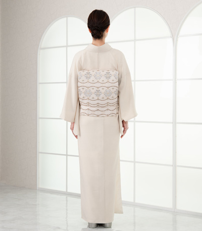 反物】都粋オリジナル 東レシルジェリー 色無地(白茶) 洗える色無地