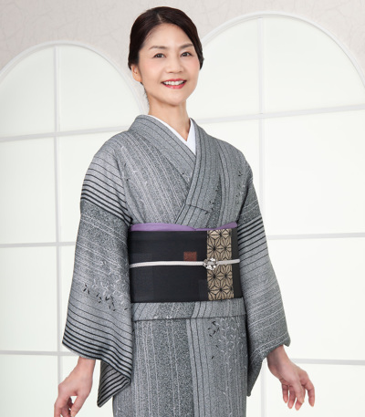 京袋帯 化繊 洗える帯 着物美人 麻の葉 T-8078 京袋帯 化繊 洗える帯 着物美人 麻の葉 T-8078 着物・浴衣