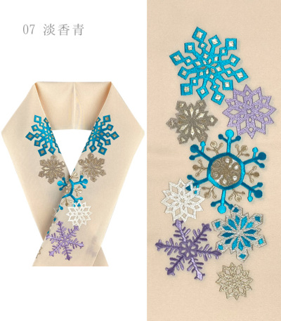 60％OFF】刺繍半衿（雪） 半衿（通年） 【きもの都粋】