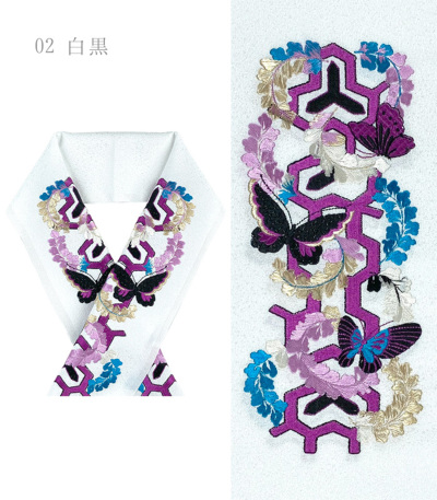 60％OFF】刺繍半衿（蝶） 半衿（通年） 【きもの都粋】