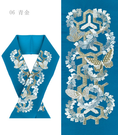 蝶の刺繍入り半襦袢 一点物 蝶の刺繍入り半襦袢 一点物 レディース
