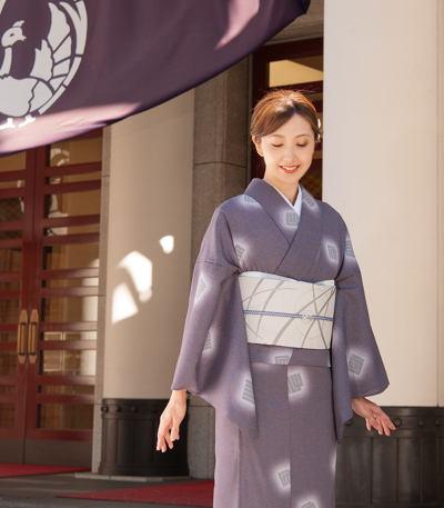 お仕立付き・単衣】都粋オリジナル東レセオαおめかし小紋(源氏香 お仕立付き・単衣】都粋オリジナル東レセオαおめかし小紋(源氏香