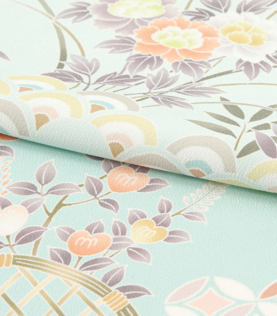 お仕立済み・袷】洗える訪問着（道長：水浅葱 みずあさぎ）（M・L