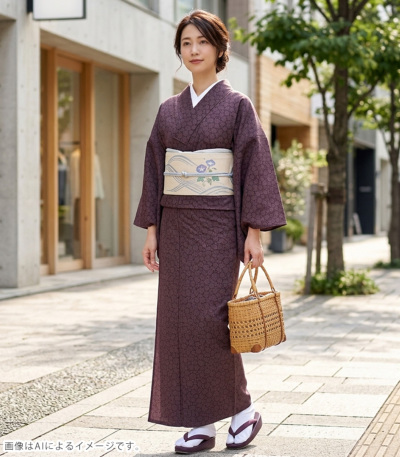お仕立付き・単衣】都粋オリジナル東レセオαおめかし小紋（雪輪鮫