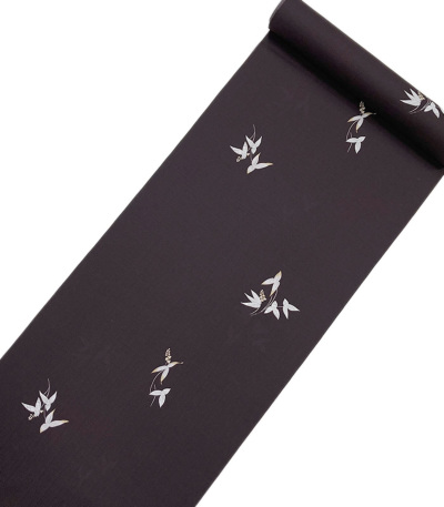 反物】都粋オリジナル東レセオαおめかし小紋（沢瀉 おもだか：こげ茶