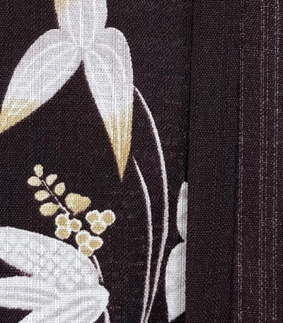 紬(単衣)　(麻の葉紋様　クリーム色系　バチ衿) 紬(単衣) (麻の葉紋様 クリーム色系 バチ衿)