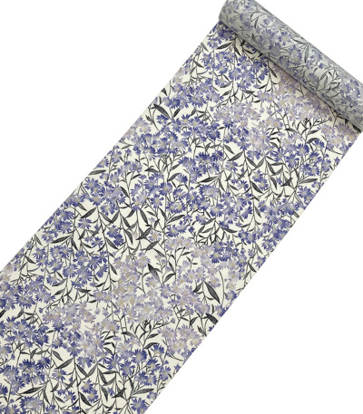 小紋 LEONARD 浜ちりめん 個性的 薄群青色 正絹 反物 小紋 LEONARD 浜ちりめん 個性的 薄群青色 正絹 反物 小紋