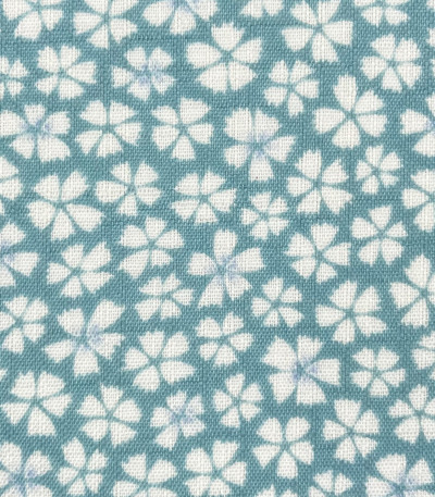 反物】都粋オリジナル東レセオαおめかし小紋（小花：水色） 洗える小紋