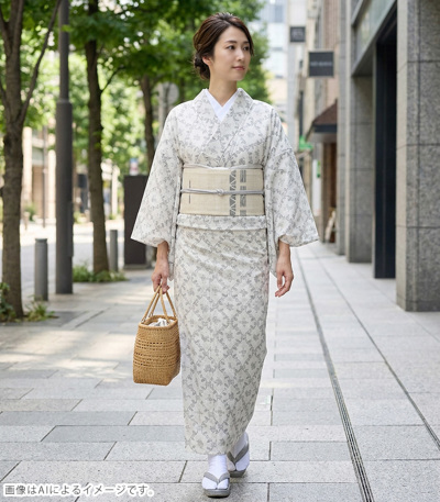 お仕立済み・単衣】バチ衿ミシン仕立済 セオαおめかし小紋（唐草絣