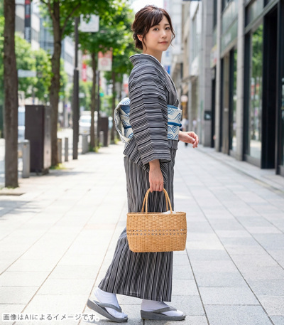 お仕立済み・単衣】バチ衿ミシン仕立済 セオαおめかし小紋（縞：黒