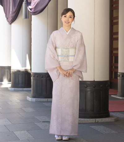小紋 HANAE MORI紋意匠 市松に蝶 チャコールグレイ色 正絹 反物 反物】【都粋オリジナル】東レ セオα おめかし江戸小紋（麻の葉