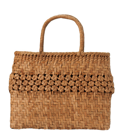 山葡萄バッグし四角形高級極細花結び 22％OFF】山葡萄バッグ（花編み） 山葡萄・くるみかごバッグ
