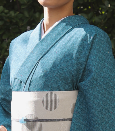 新品　JAPANMODE 東レセオα 日本製　小紋（七宝重ね：ブラック） お仕立付き・単衣】東レセオα ジャパンモード小紋（七宝重ね