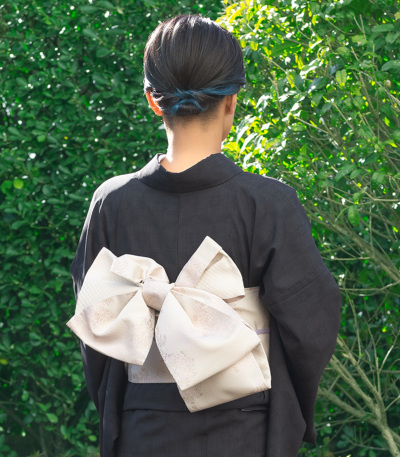 お仕立付き・単衣】東レセオα ジャパンモード小紋（松葉雪：ブラック