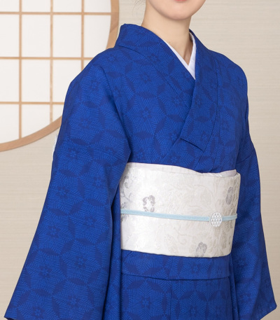 お仕立付き・単衣】東レセオα ジャパンモード小紋（松葉雪：瑠璃色