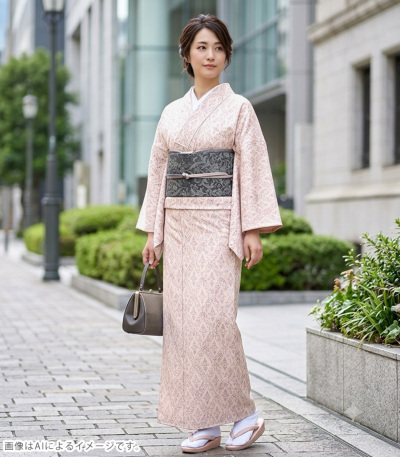 お仕立付き・袷】都粋オリジナル東レシルジェリーおめかし小紋（菱取花