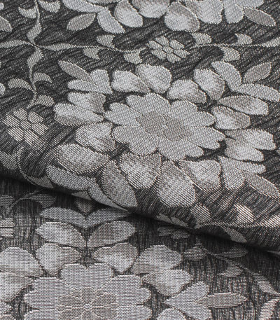 お仕立済み】西陣織名古屋帯（蔓囲い華紋：黒） 正絹名古屋帯 【きもの