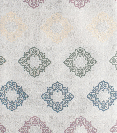 お仕立済み】西陣織名古屋帯（花菱華紋：グレー） 正絹名古屋帯