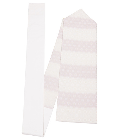 お仕立済み】西陣織名古屋帯（横段亀甲：パープル） 正絹名古屋帯