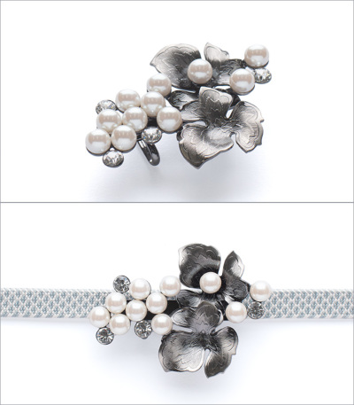 アンティーク風パール帯留（葡萄） 帯留 【きもの都粋】