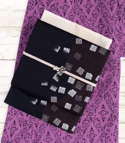 おめかし小紋・名古屋帯 手縫い仕立セット（袷） 洗える小紋