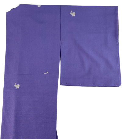 お仕立済み・袷】東レシルジェリー 刺繍小紋（宝尽くし：菫色