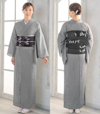 未使用　古都の宴　粋な小紋の反物 Prices down2）正絹 小紋 反物 着物「格子 茄子紺色」日本製 丹後