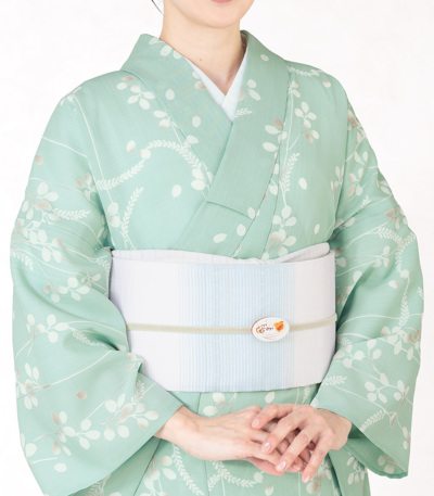 お仕立済み】西陣織夏名古屋帯（横段：二色ボカシ） 正絹名古屋帯